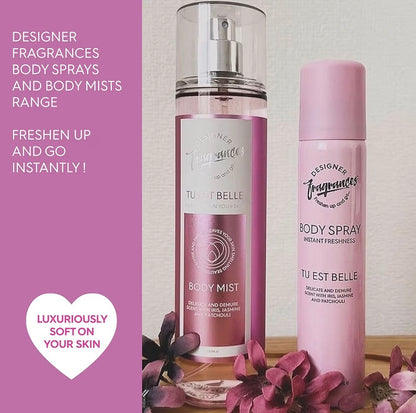 Designer Fragrances 6 Pack Women’s Body Spray Assorted Aromas 100ml UK