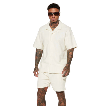 Dean Textured Shorts Cream