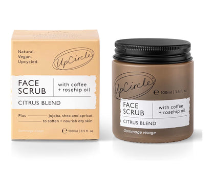 UpCircle Coffee Face Scrub Citrus Blend 100ml | Vegan Exfoliator for Normal & Dry Skin