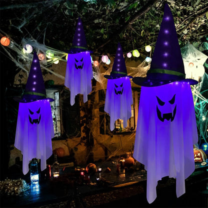 Jsdoin Light-Up Hanging Halloween Ghost | Grim Reaper Skull Decoration