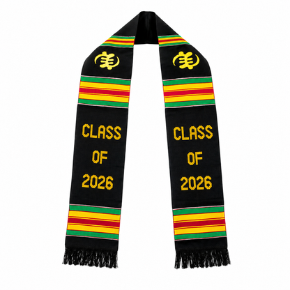 Class of 2026 Graduation Stole – Kente Style Graduation Scarf
