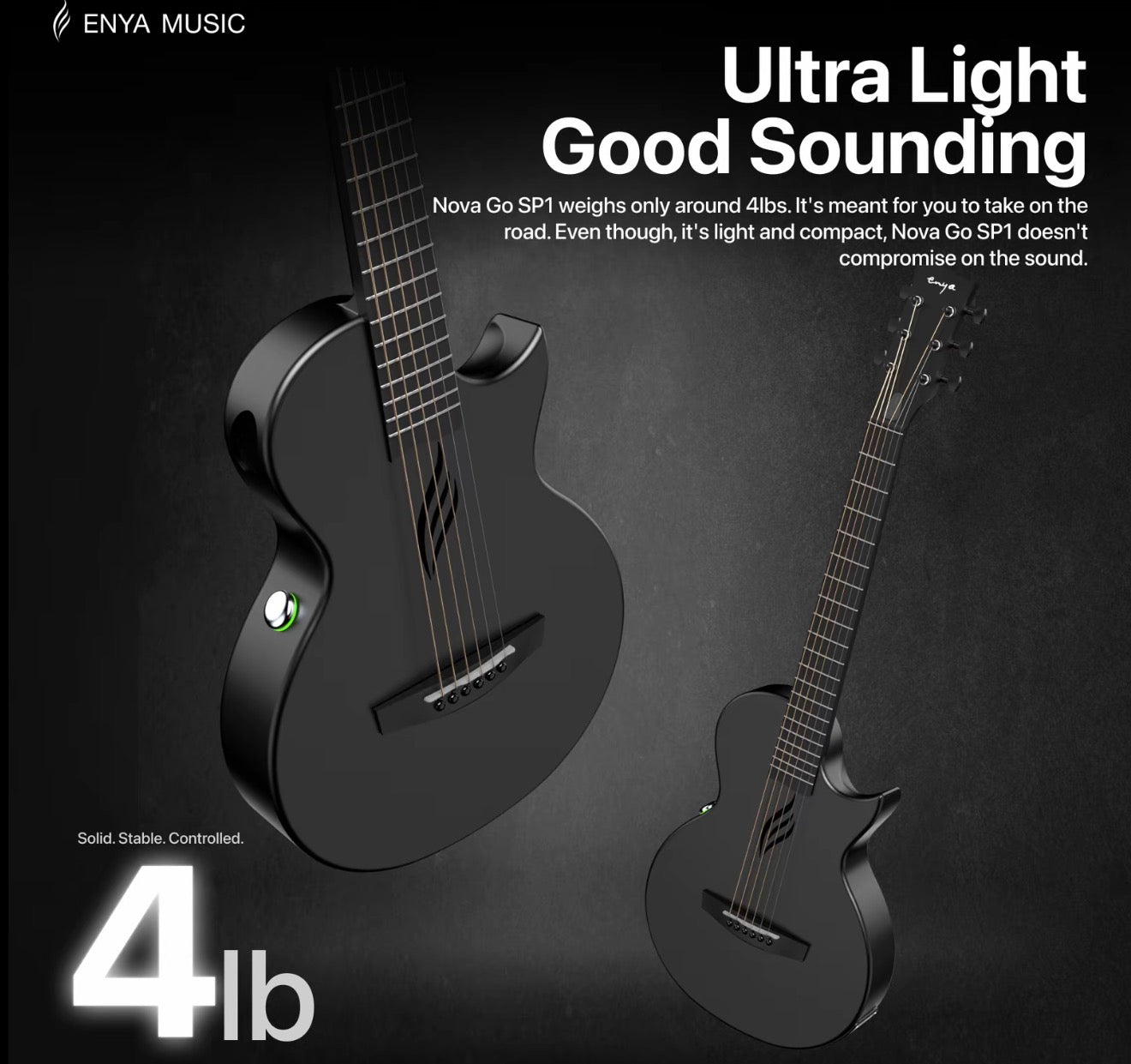 NOVA GO SP1 Carbon Fibre Acoustic Electric Travel Guitar