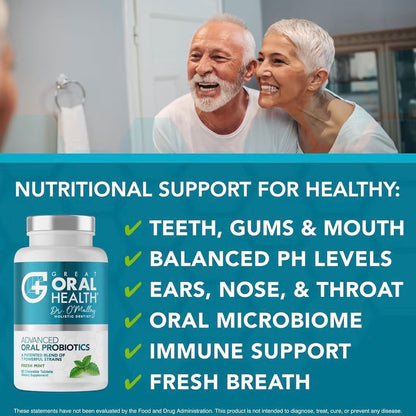 Oral Probiotics for Bad Breath Adults 7 Strain Dental Probiotic 60 Tablets