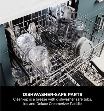 Deluxe Ice Cream Maker and Frozen Dessert Maker with 3 Tubs, 10 Functions, Makes Ice Cream Slushi and More, 2-in-1 Flavour Option, Stone Gold, NC501UKSTGD