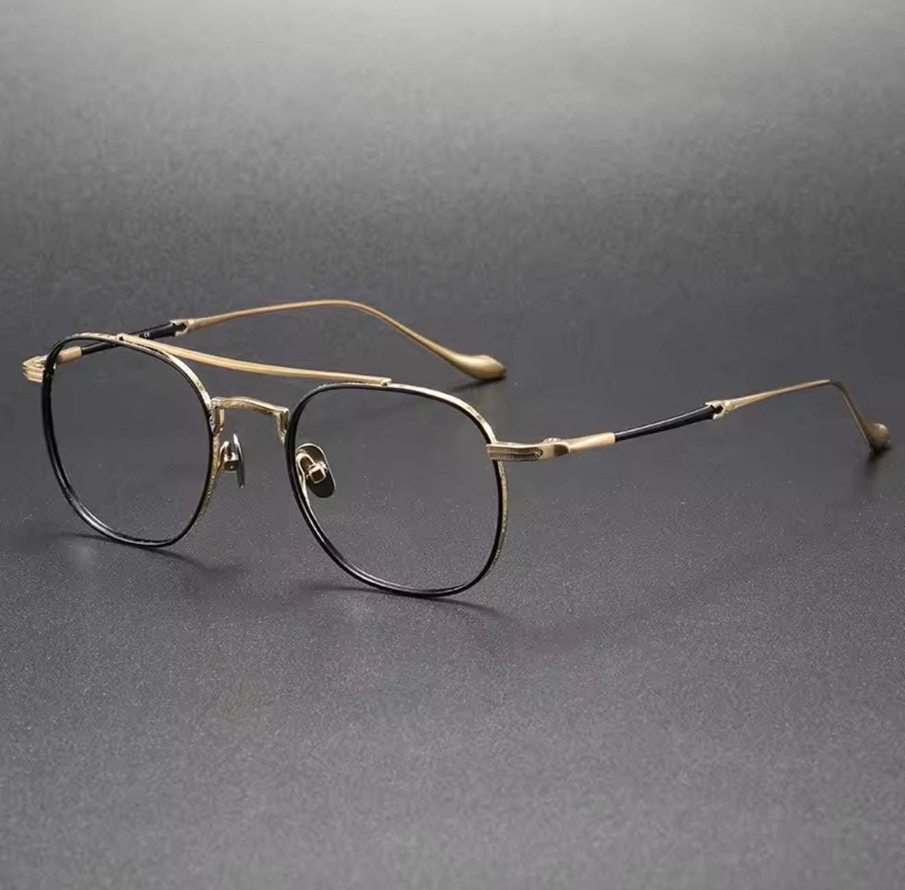 New Modern Trendy Mens Double Bridge Glasses Titanium Spectacle Frames for Women Designer Eyeglasses