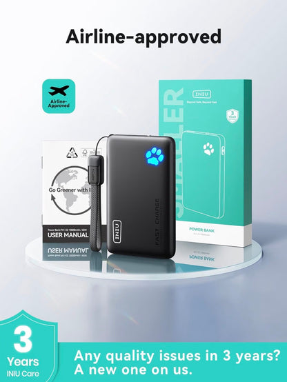 INIU 45W Fast Charging Power Bank 10000mAh Portable Charger