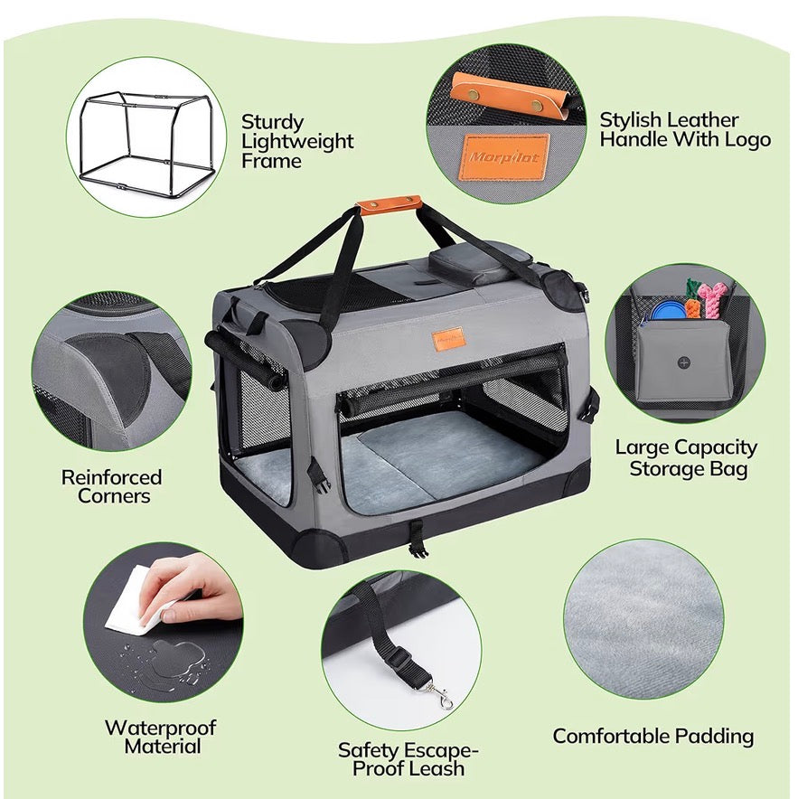 Morpilot Foldable Pet Carrier Large Dog Cat Travel Bag