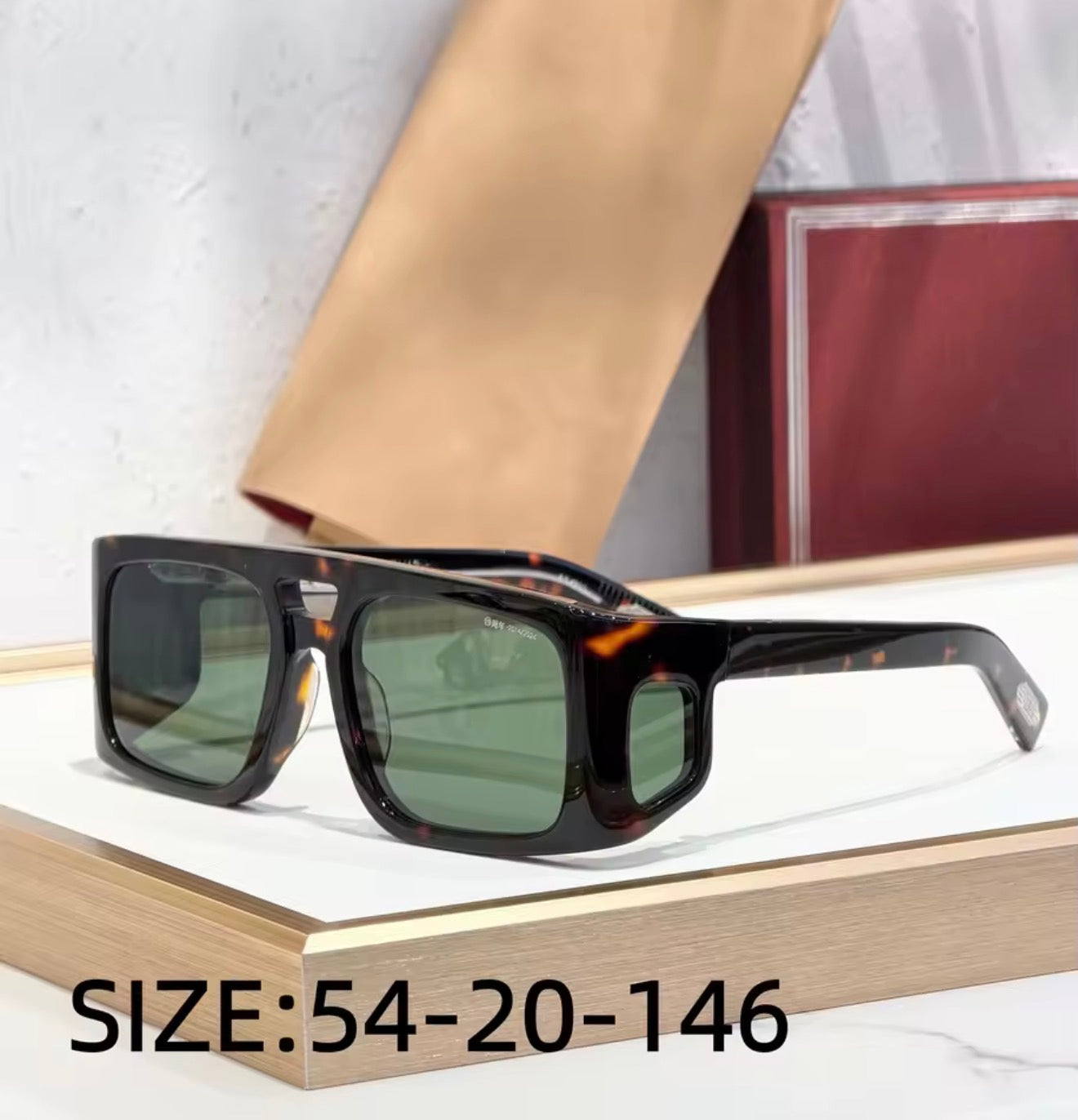 JMM-WINDSOR Rectangular Sunglasses Thick Acetate Double Bridge High Quality UV400 Gift Men Women