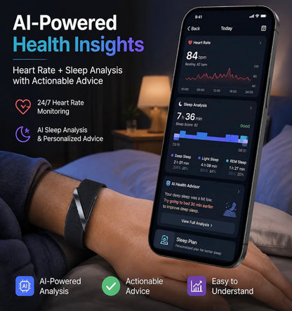 Health Fitness Tracker Smart Band AI Sleep Heart Rate Monitor