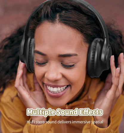 KVIDIO Bluetooth Wireless Over-Ear Headphones 65H Battery Wired & Wireless