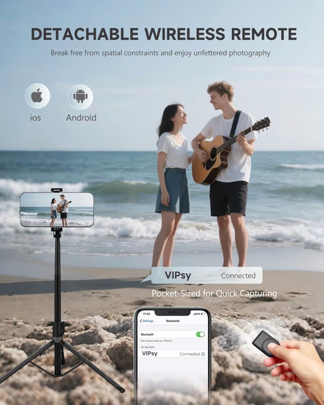 180cm Phone Tripod Selfie Stick Aluminium Stand Wireless Remote