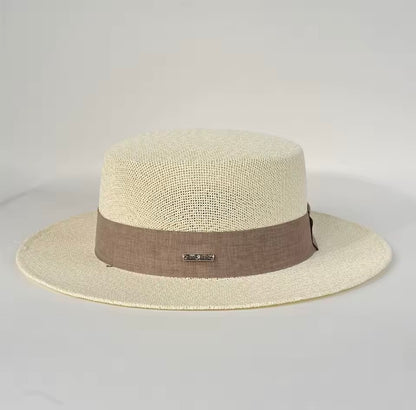 2026 Beach Straw Hat for Women Wide Brim UV Protection Boater Style Summer Hat