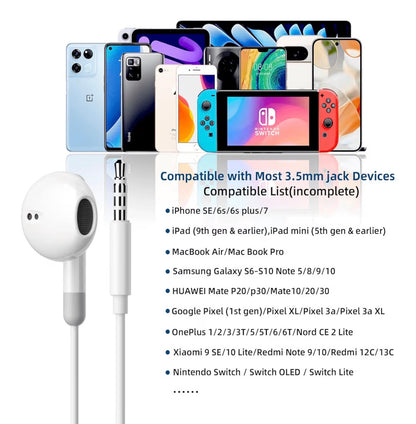 Bxlive Wired In-Ear Earphones 3.5mm Jack Headphones 2-Pack