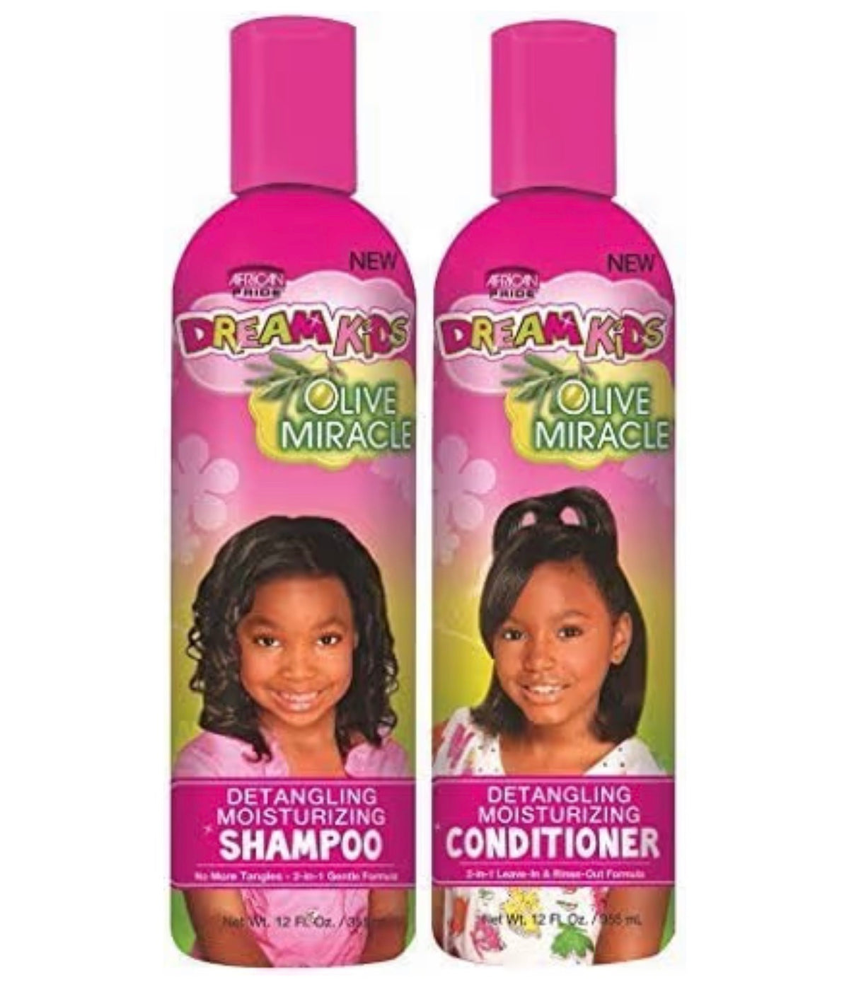 African Pride Dream Kids Olive Miracle Shampoo & Conditioner Set | Detangling Hair Care