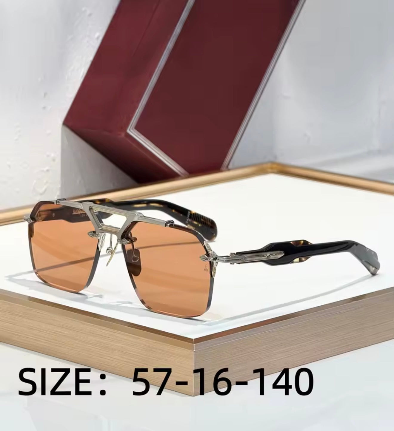 Square Sunglasses Double Titanium Frame Refined Business Style High Quality UV400 Unisex Gift