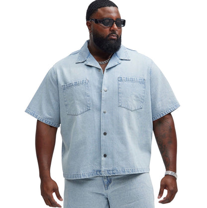 Colin True Denim Button Up Shirt Light Blue Wash