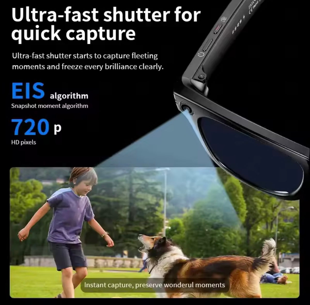 2026 AI Smart Glasses 8MP Camera Translation Bluetooth Sunglasses