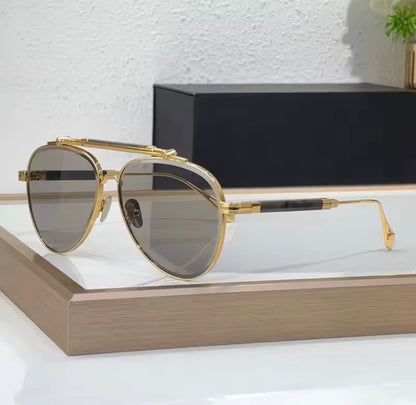Z127 Germany Big Oval Sunglasses Gradient Uv400 Handmade Alloy High Quality Men and Women High Quality Eyeglasses with Case