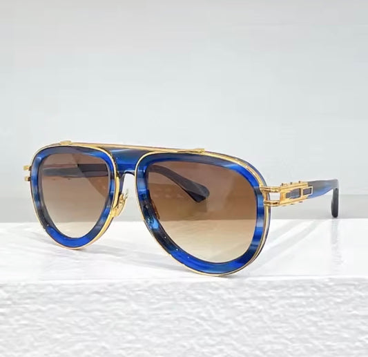 Ins 403B America High Street Designer Brand Sunglasses Oval Gradient Handmade Alloy Hinge Punk Style Uv400 Eyeglasses with Case