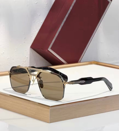 Square Sunglasses Double Titanium Frame Refined Business Style High Quality UV400 Unisex Gift