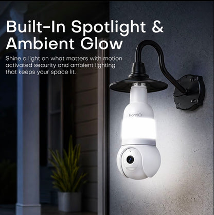 HomiQ AI 3K 5MP Bulb Camera with Full Colour Night Vision