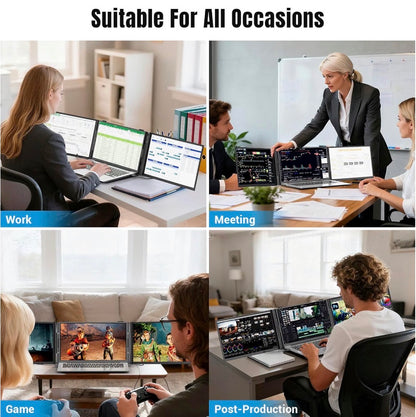14-inch 1080P Laptop Screen Extender Ultra-Thin IPS Triple Monitor
