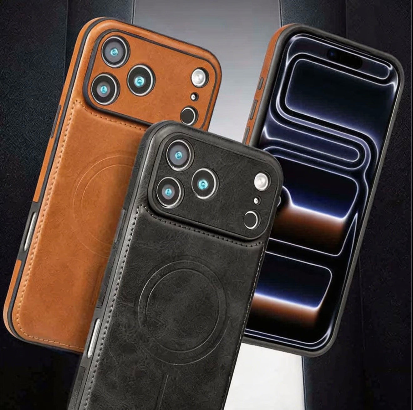 Premium Vegan Leather Case for iPhone 17 Pro Max and iPhone 13 to 17 Series
