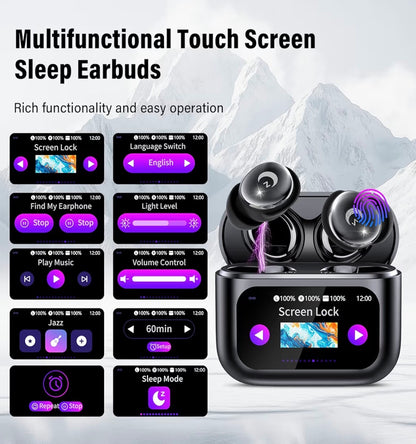 Wireless Earbuds Bluetooth 5.4 Smart Touch Screen 48H Playtime IPX7