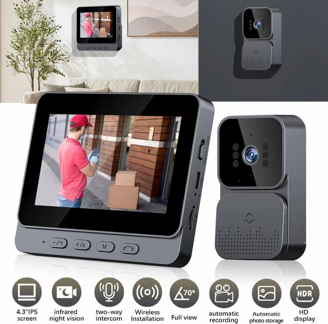 Video Doorbell Camera UK No Subscription Fees Smart Security