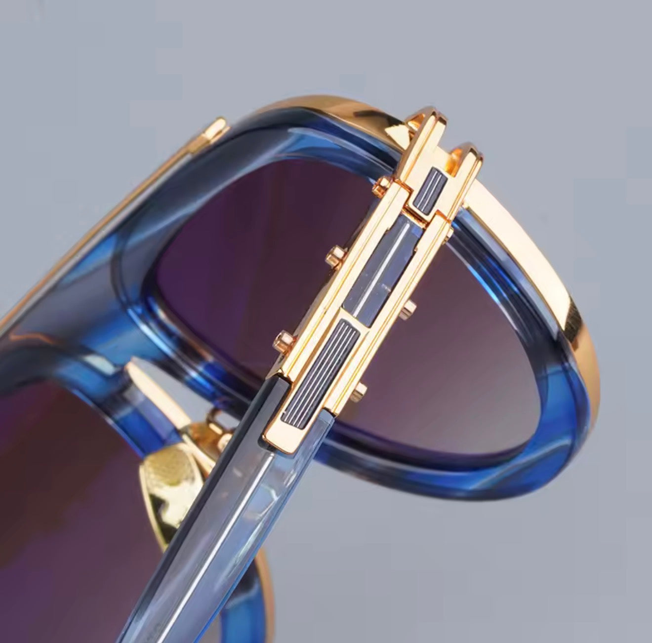 Ins 403B America High Street Designer Brand Sunglasses Oval Gradient Handmade Alloy Hinge Punk Style Uv400 Eyeglasses with Case