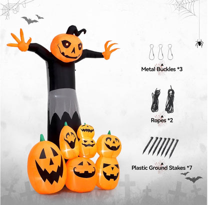Warmiehomy 8.8FT Halloween Inflatable Giant Pumpkin Ghost