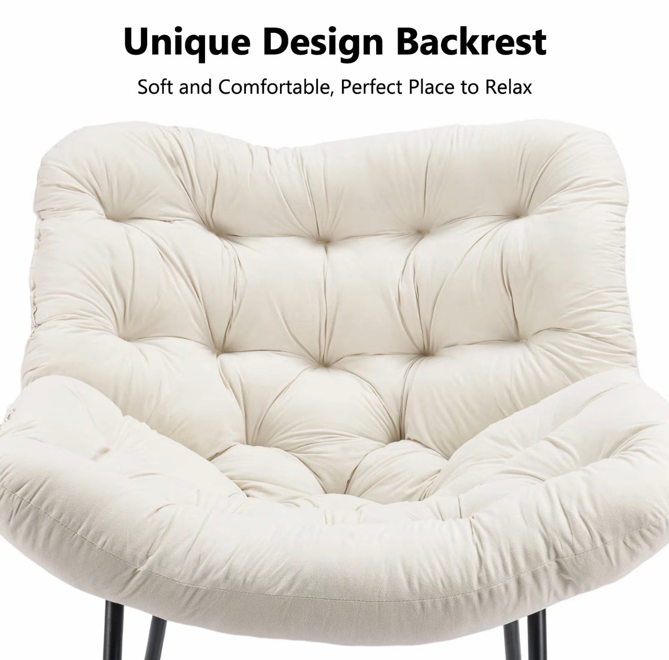 CROWNSHOP Oversized Rattan Egg Rocking Chair