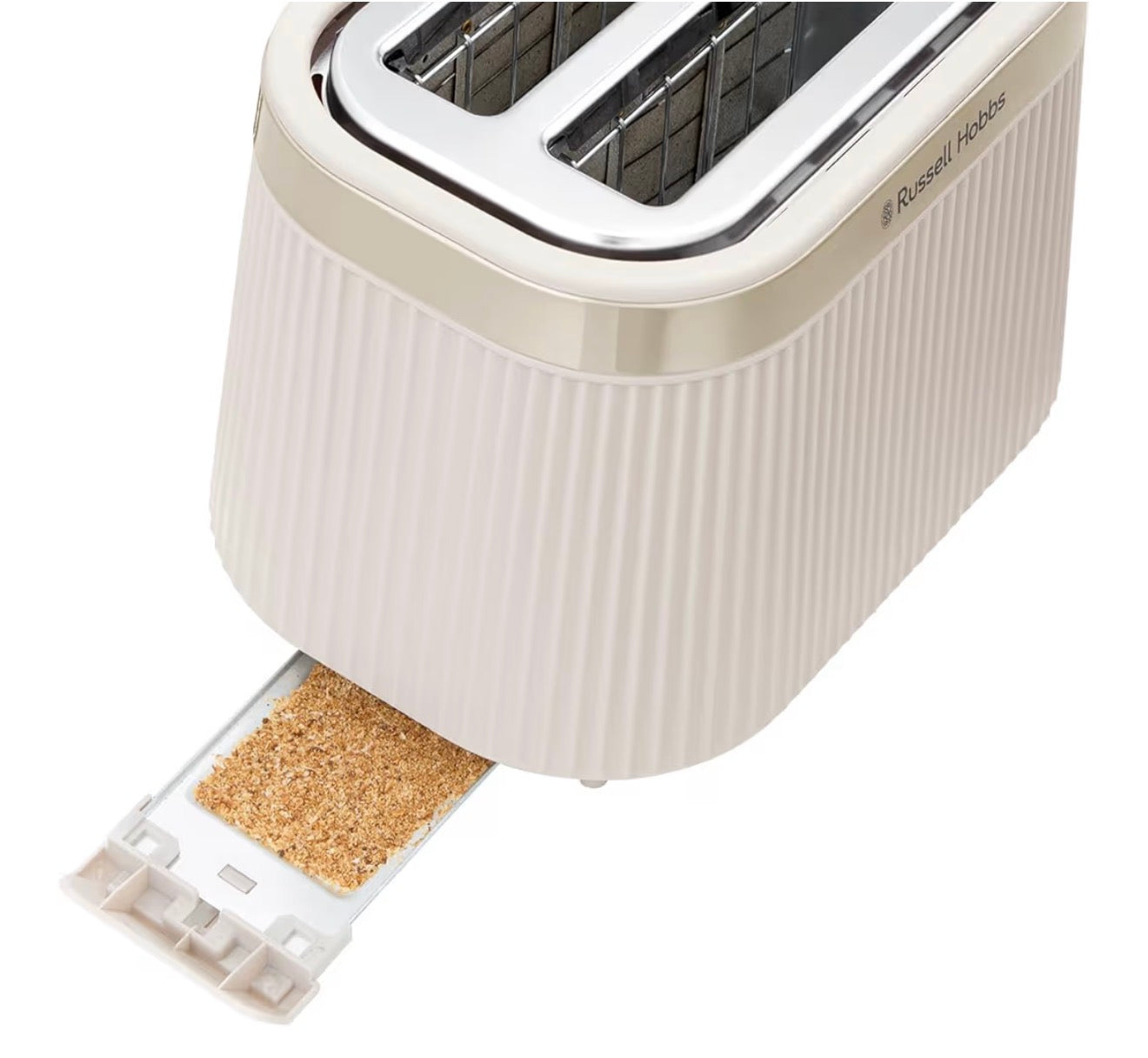 Russell Hobbs 2 Slice Toaster [980W, Frozen/Cancel/Reheat function with Indicator light] Brontë Stone (Extra wide slots, 6 Browning levels, Lift & Look function, Lift high feature) 26761