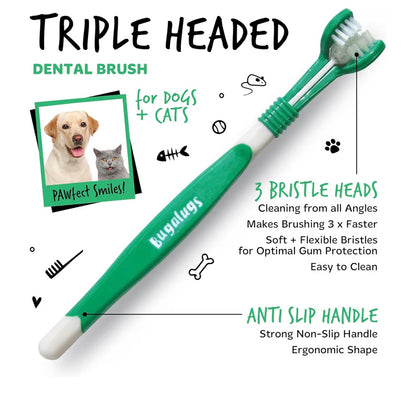 Bugalugs Dog & Cat Dental Care Kit Toothpaste Toothbrush Set