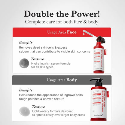 medicube Body Peel Shot Exfoliating Serum with Rice Extract & Panthenol