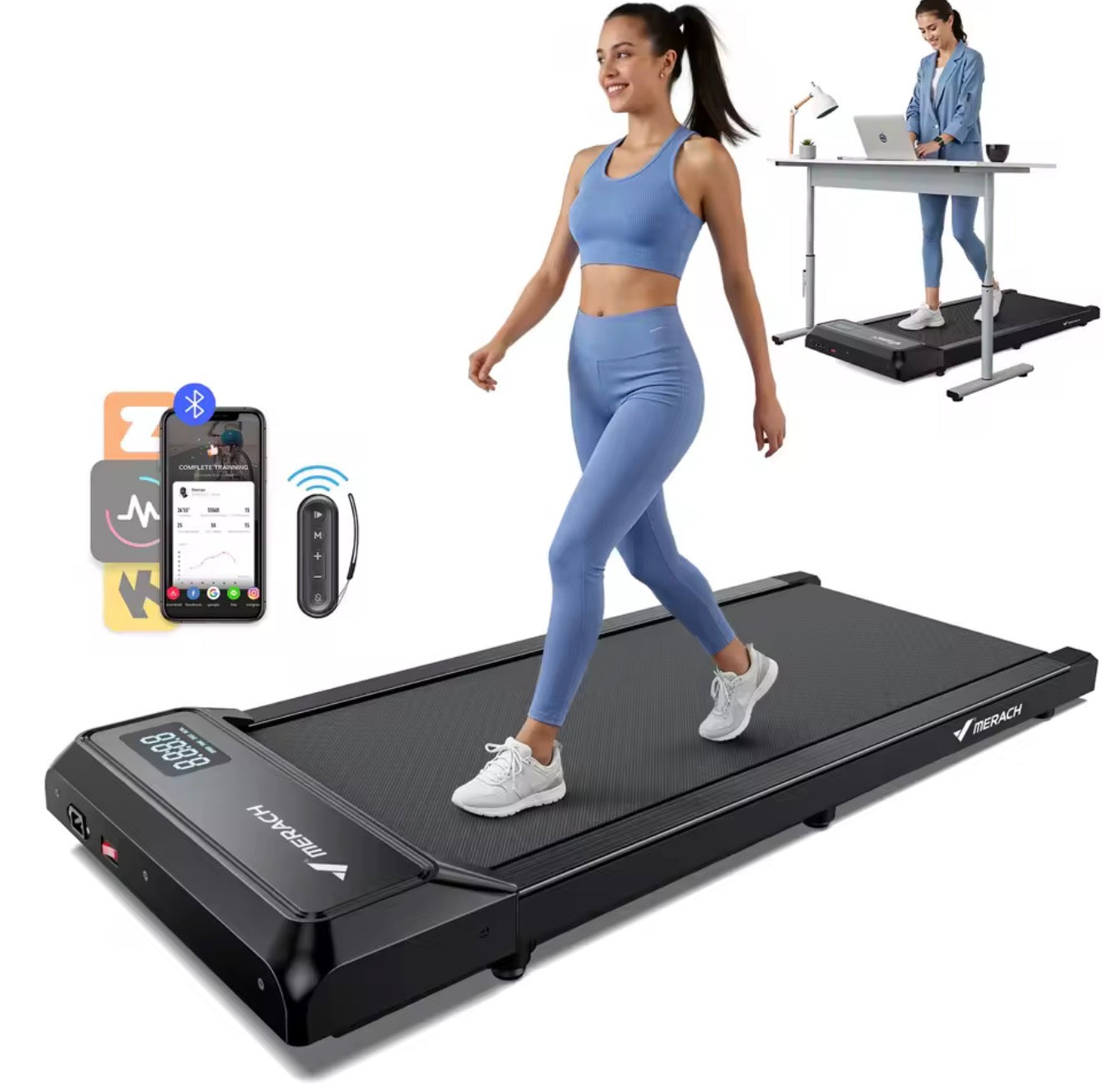 MERACH Walking Pad Under Desk Treadmill for Home Office