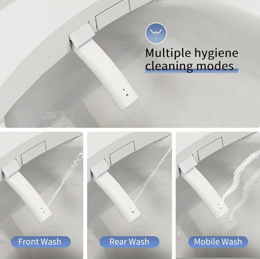 HOROW Smart Electronic Bidet Seat - Heated Toilet Seat with Temperature Control, Built-in Dryer & Night Light, with Water Filter, Soft Close & Removable Self-Cleaning Nozzle
