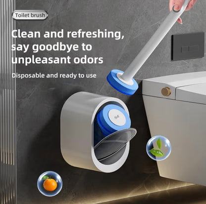 Disposable Toilet Brush with 8 Refills and Wall Holder