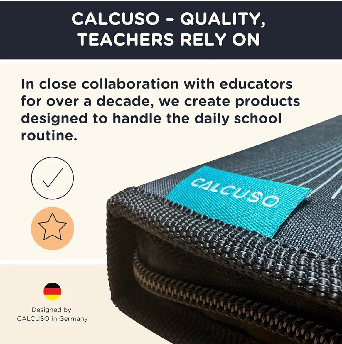 CALCUSO Geometry Set PRO with Compass & Protractor Blue Case