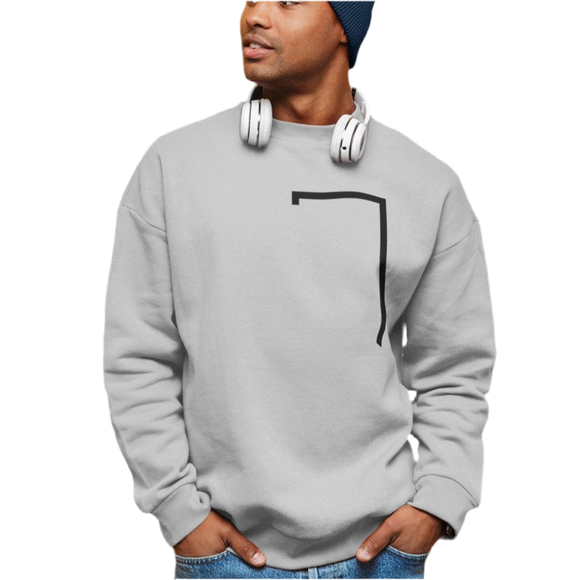 Mens Angled Logo Crewneck Sweatshirt