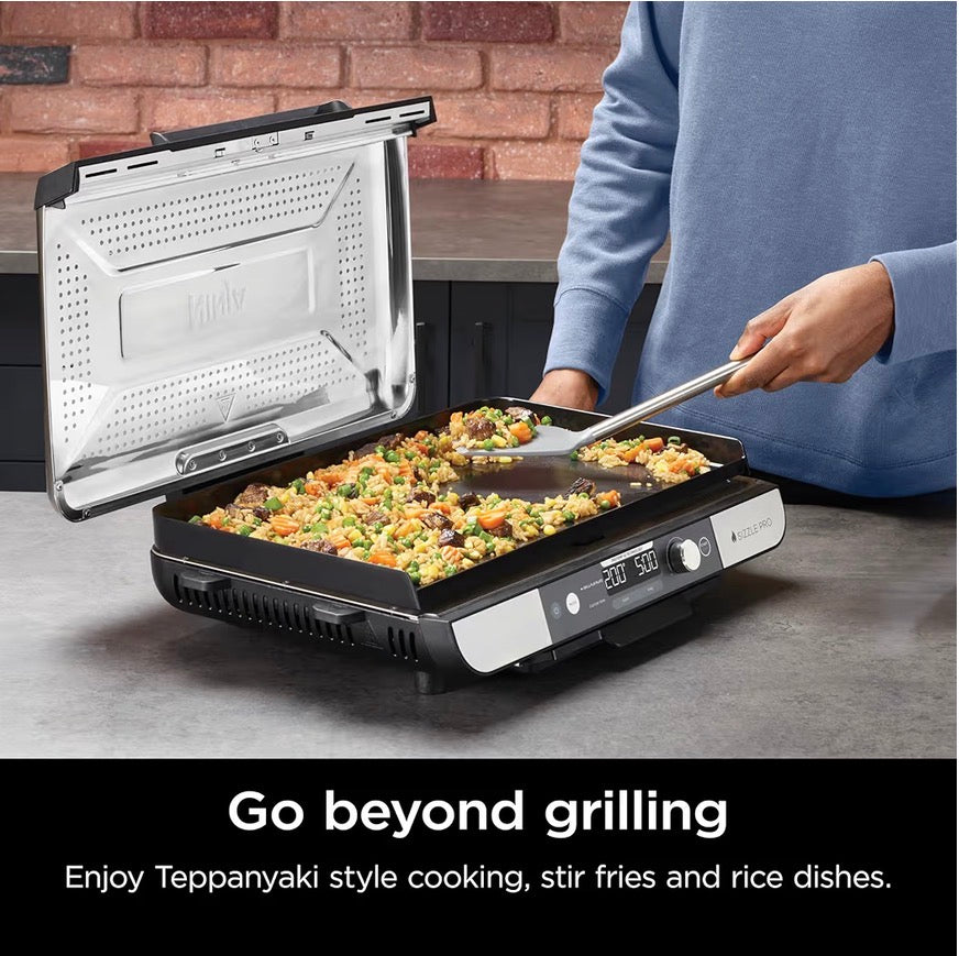 Ninja Sizzle Pro XL Indoor Grill & Flat Plate GX101UK Silver Black