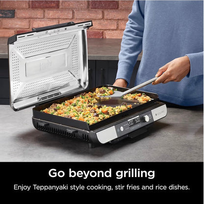 Ninja Sizzle Pro XL Indoor Grill & Flat Plate GX101UK Silver Black