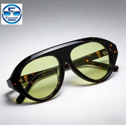 New Fashion Large Frame Sunglasses Female Designer Brand Acetate Outdoor Handmade UV400 Men's Driving Travel Sunglasses 145mm