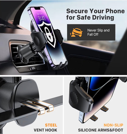 Miracase Car Phone Holder Double Steel Hook Air Vent 360° Mount