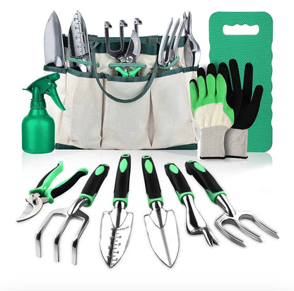 LBSTP 10 Piece Gardening Tools Set with Stainless Steel Hand Tools & Storage Bag
