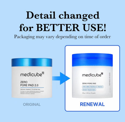 medicube Zero Pore Pads AHA BHA Toner Pads for Smoother Skin