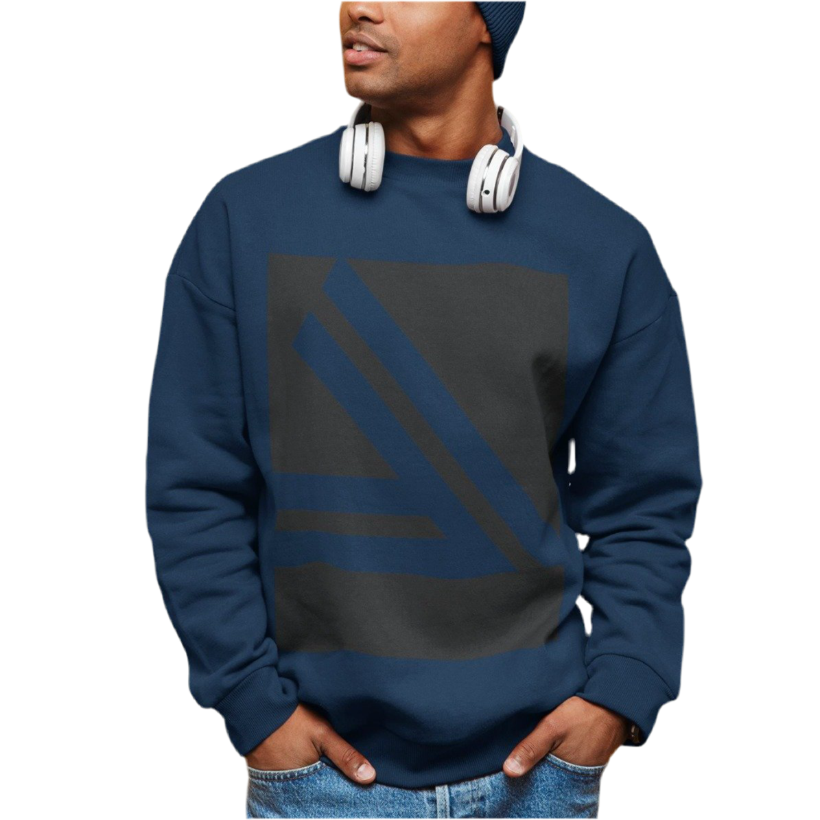 Men's Double Slanted Logo Crewneck Sweatshirt