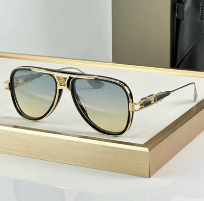 Classical Designer GRAND-DECADE Sunglasses for Men Women Alloy Gradient Top Quality Brand Design UV400 Optical Glasses with Case