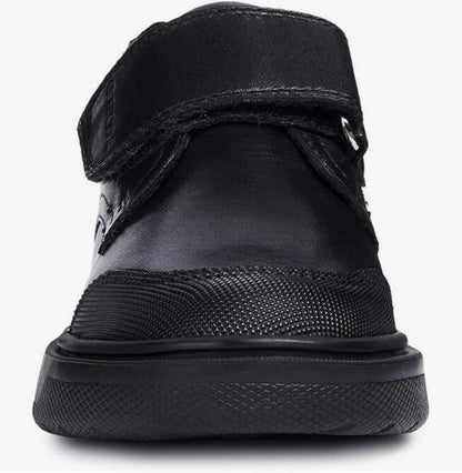 Geox Boys’ J Riddock Black Leather School Uniform Shoes