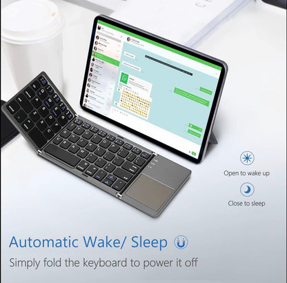Ultra-Thin Foldable Bluetooth Keyboard for Tablets and Phones